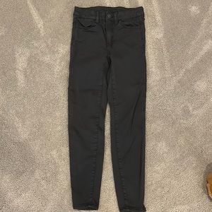 American eagle black super stretch skinny jeans extra short women’s size 000